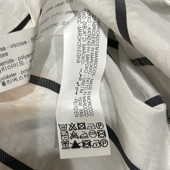 Nwt Zara Black White Stripe Long Puff Sleeve Top SZ S - Picture 11 of 11